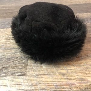Women's Faux Fur Hat Fluffy Warm Black vintage